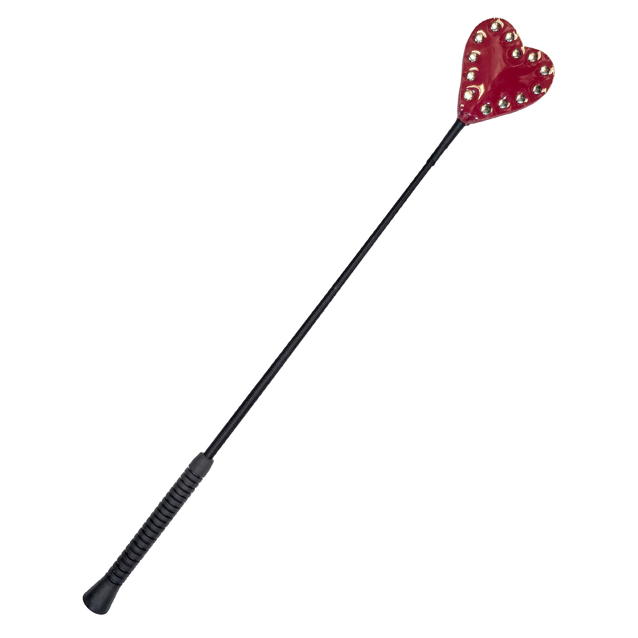 Leather patent-leather genuine-leather accessories riding-crop popper heart-shaped flexible medium-stiff bondage bdsm bdsm-toys bdsm-gear kink kinky kinky-play kinky-toys sub submissive dom domme dominatrix sensory sensory-play pain spanking punishment discipline gifts costume cosplay halloween unisex red patent-red