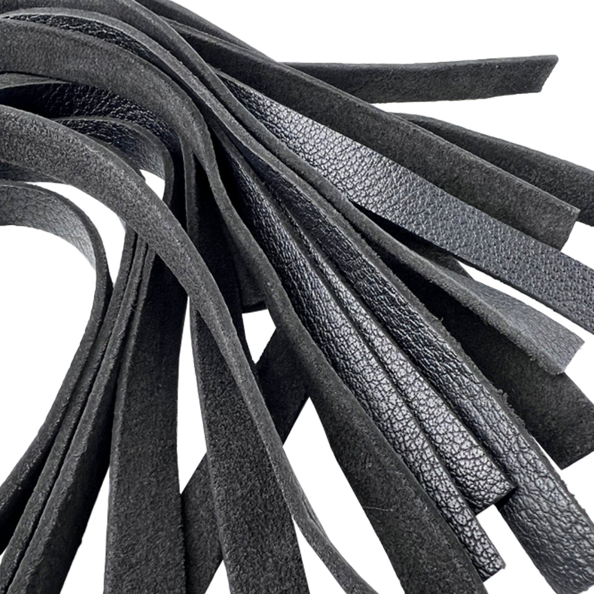 Leather cowhide cow-hide cow hide authentic flogger whip bedroom-weapon heavy duty heavy-duty bondage bdsm sadism masochism sadomasochism impact impact-play impact-toys kink kinky kinky-play hanging-loop thuddy adult-toys black