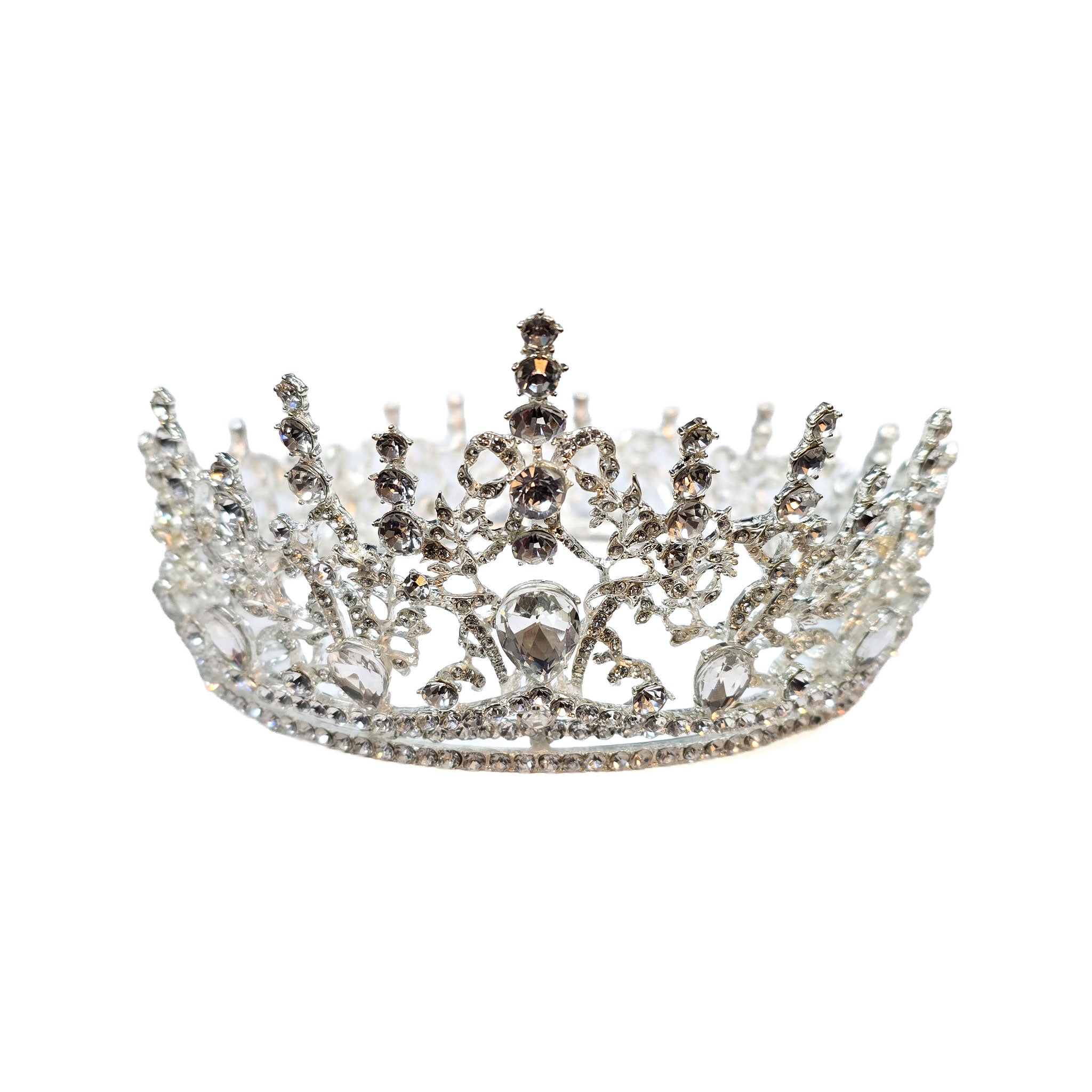 Base-metal heavy-metal rhinestone accessories head-gear crown tiara jewels jeweled inner-loop regal dark alluring encrusted rich dramatic ornate sexy fetish fashion alt-fashion alternative goth gothic royalty noble festival renfair party bdsm bdsm-fashion domme domination dominatrix-fashion costume cosplay halloween halloween-accessories prince princess king queen female femme feminine womens unisex silver