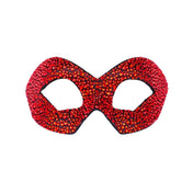 Papier-mâché crystals rhinestone satin accessories masks eyemask eye-mask domino masquerade venetian italian tie-on tied-on ribbon costume cosplay halloween hero superhero super-hero crime-fighting secret-identity masquerade party mardi-gras festival red crimson