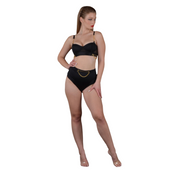 high waisted panty bra gold chain sweetheart neckline lingerie set fetishwear