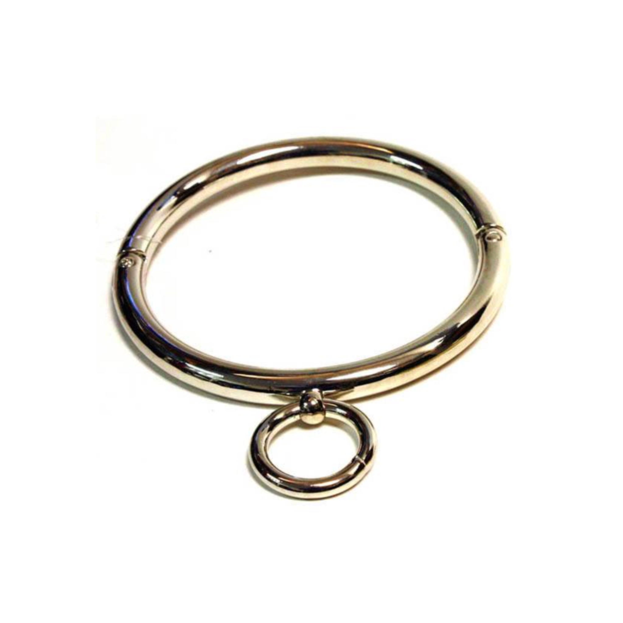 hinged locking female steel collar round high-gloss handmade screw lock stainless steel BDSM bondage fetish restraint accessory