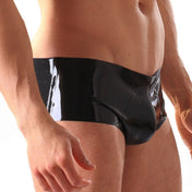 Latex rubber apparel intimates lingerie latex-lingerie bottoms undies underwear briefs Shorts boxer-shorts hipster low-rise sexy shiny glossy fetish fashion alt-fashion fetishwear bdsm-gear bdsm-fashion kink kinky kinkwear male masculine masc mens guys dudes gay lgbtq pride black