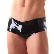 Latex rubber apparel intimates lingerie latex-lingerie bottoms undies underwear briefs Shorts boxer-shorts hipster low-rise sexy shiny glossy fetish fashion alt-fashion fetishwear bdsm-gear bdsm-fashion kink kinky kinkwear male masculine masc mens guys dudes gay lgbtq pride black