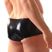 Latex rubber apparel intimates lingerie latex-lingerie bottoms undies underwear briefs Shorts boxer-shorts hipster low-rise sexy shiny glossy fetish fashion alt-fashion fetishwear bdsm-gear bdsm-fashion kink kinky kinkwear male masculine masc mens guys dudes gay lgbtq pride black