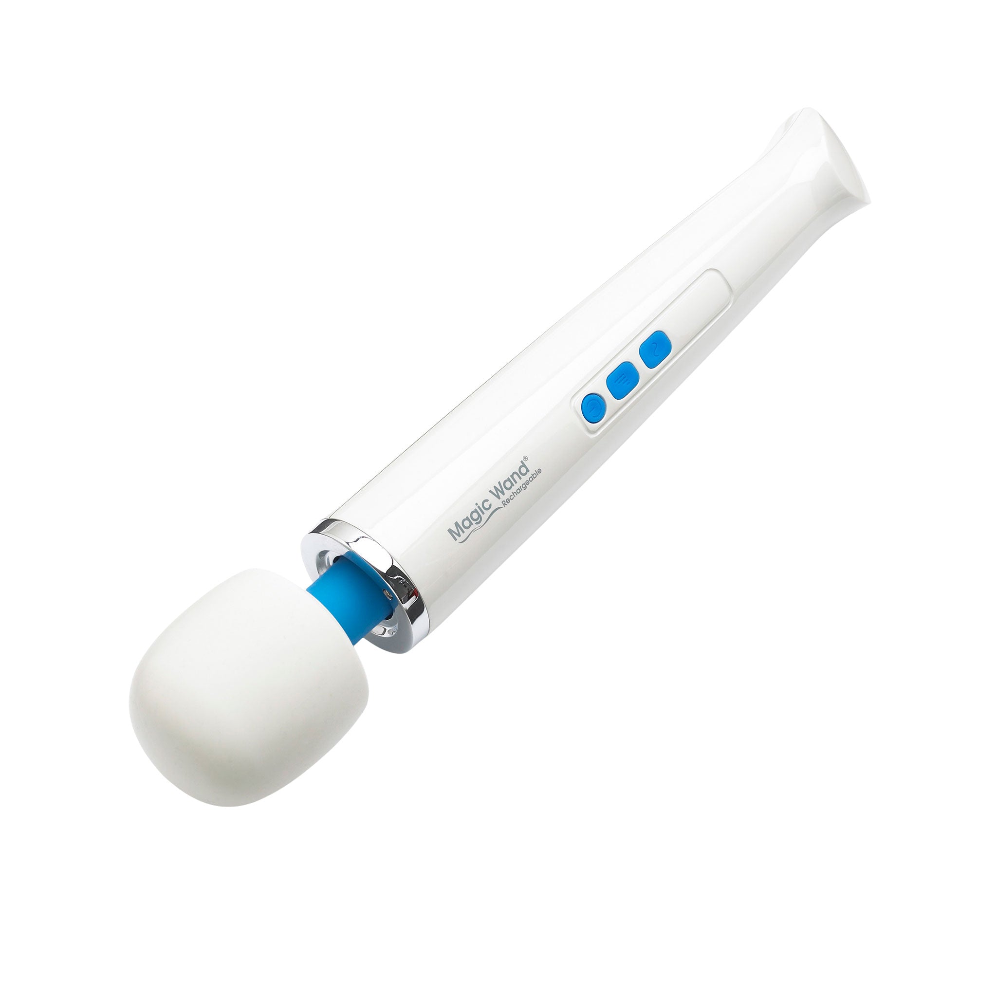 Silicone ABS hard plastic wand vibrator vibrating vibration intimate deep massage massager stimulating stimulator stimulation magic rechargeable rounded head flexible neck rechargeable wireless adult-toys white