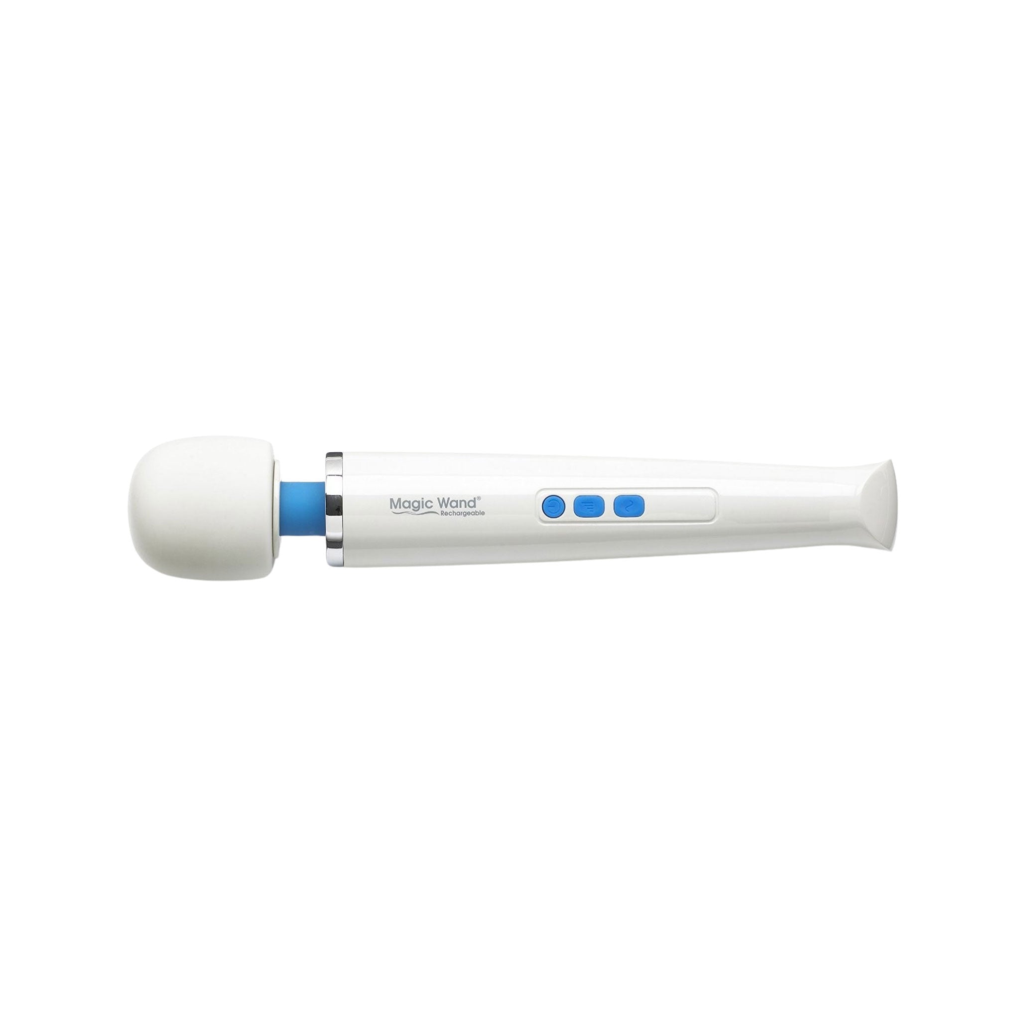 Silicone ABS hard plastic wand vibrator vibrating vibration intimate deep massage massager stimulating stimulator stimulation magic rechargeable rounded head flexible neck rechargeable wireless adult-toys white