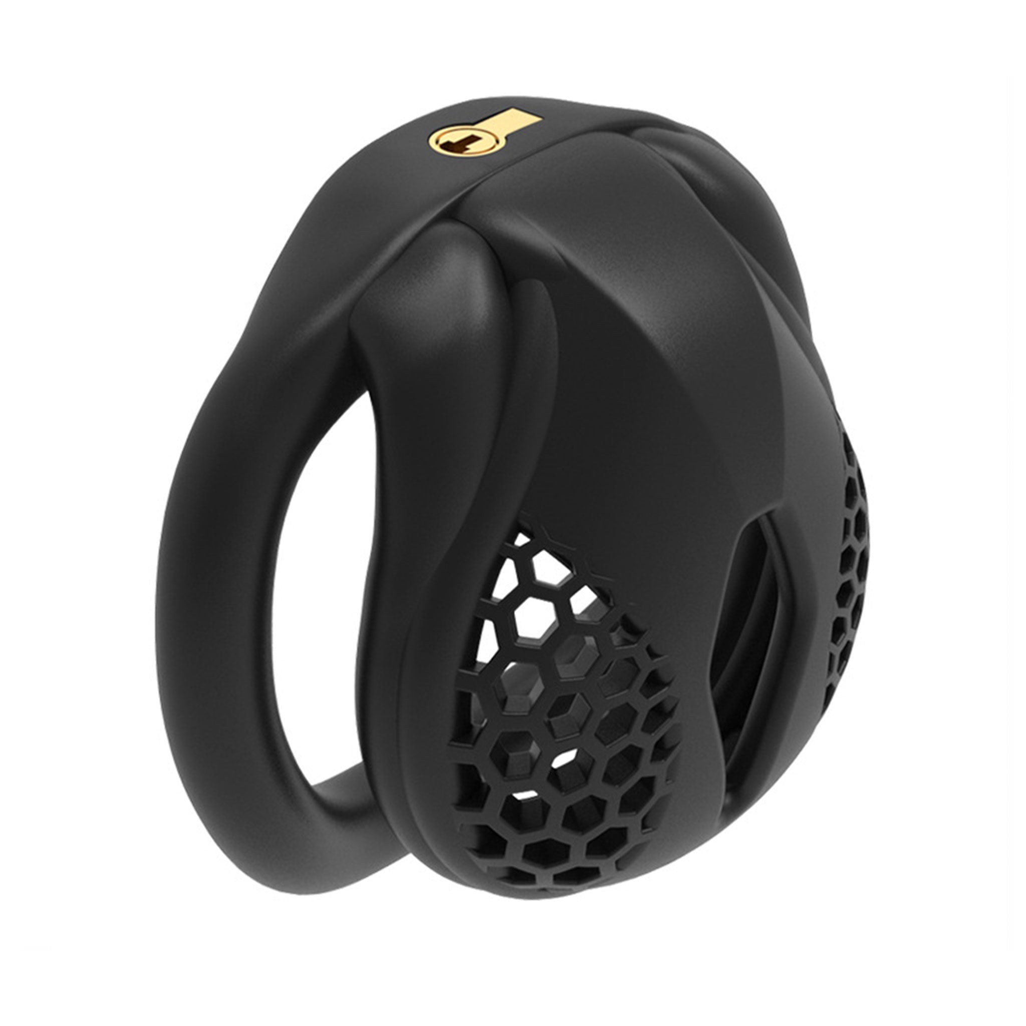ABS-plastic ABS-resin penis cock cock-cage chastity male-chastity honeycomb hexagonal ventilated locking lockable embedded-lock magic-lock ring cockring cock-ring durable hypoallergenic sexy erotic smooth delicate odorless bondage bdsm bdsm-gear sub submissive slave restraint roleplay role-play sissy adult-toys solo-play couples male masculine masc mens menswear guys dudes femboy fem-boy black mini