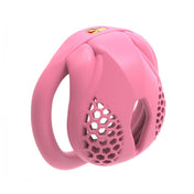 ABS-plastic ABS-resin penis cock cock-cage chastity male-chastity honeycomb hexagonal ventilated locking lockable embedded-lock magic-lock ring cockring cock-ring durable hypoallergenic sexy erotic smooth delicate odorless bondage bdsm bdsm-gear sub submissive slave restraint roleplay role-play sissy adult-toys solo-play couples male masculine masc mens menswear guys dudes femboy fem-boy pink mini