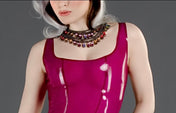 Semi Trans Latex Crop Tank Top With Front Zip