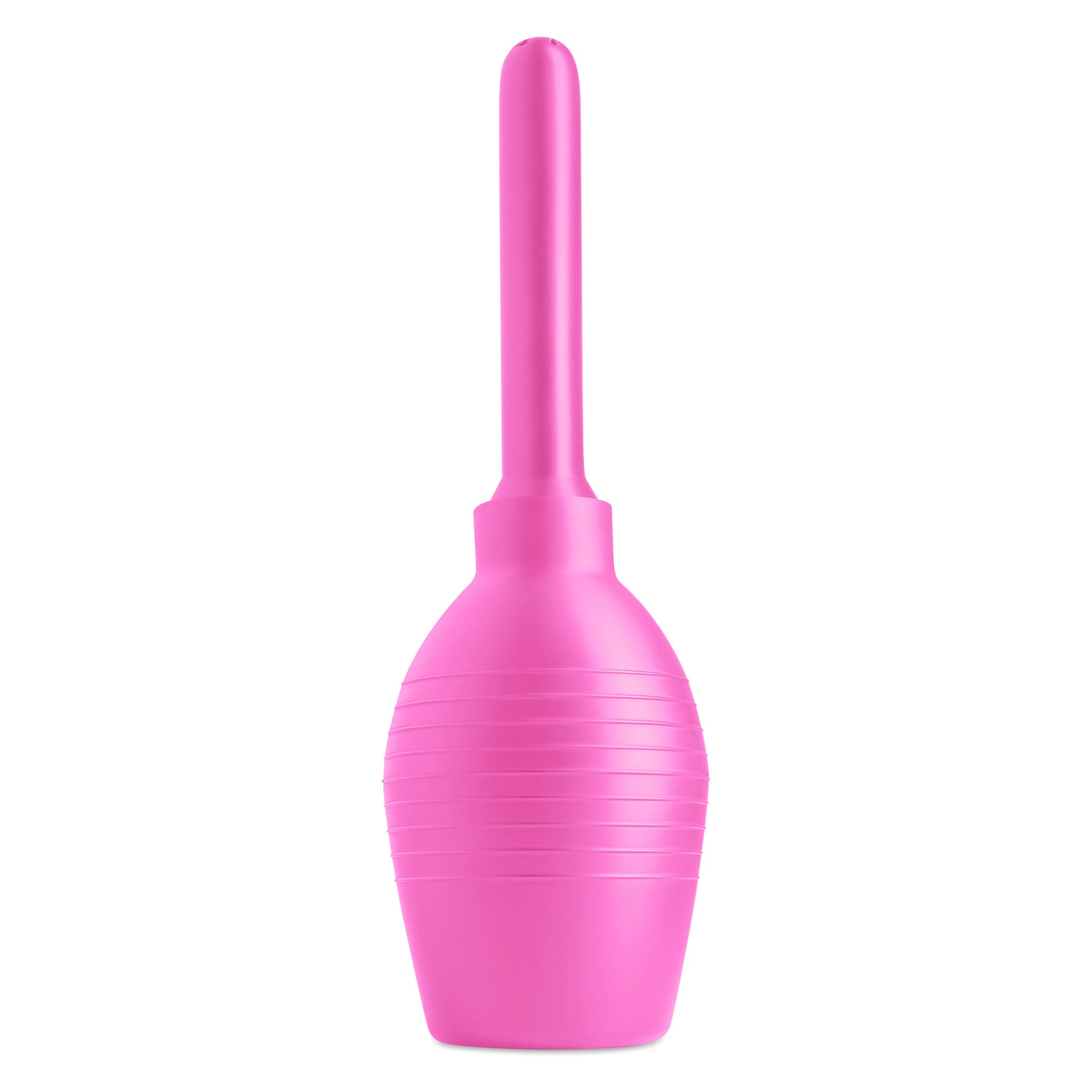 Silicone intimates insertable hygiene body-cleanser enema douche anal anal-toys anal-play plug probe nonvibe nonvibrating non-vibe non-vibrating butt-stuff medical squeezable squeeze-bulb anti-backflow nozzle straight-nozzle lubricant-compatible cleanliness safety body-safe bondage bdsm bdsm-toys kink kinky kinky-play adult-toys gifts pink