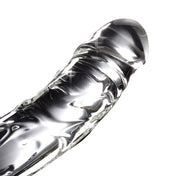 Glass pyrex hand-blown handblown nonporous non-porous nonvibe nonvibrating non-vibe non-vibrating body-safe massager wand dildo dong plug probe phallus phallic tapered pronounced curved g-spot p-spot textured veiny stimulation stimulator stim flat-base wide-base harness-compatible strapon strap-on temperature temp-play temperature-play luxurious sturdy unique sleek kink kinky kinky-play adult-toys clear transparent