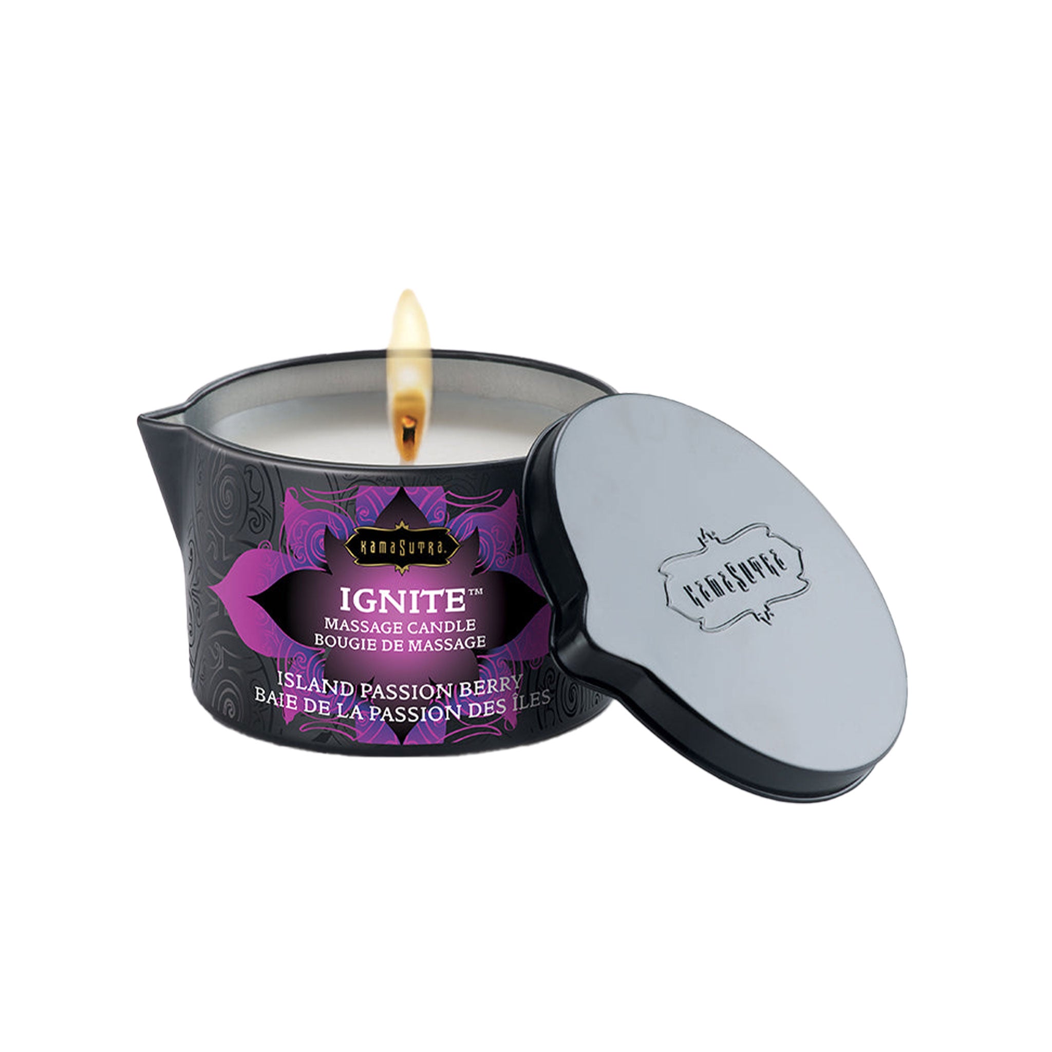 Wax-free candle massage warming melting scented skin-nourishing moisturizing pampering relaxing romantic vegan kink kinky kinky-play sensory sensory-play accessories adult-toys gift lube lubricant potion island-passion