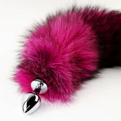 Fur fox-fur fox indigo-fox dyed-fur anal plug probe butt butt-plug buttplug tapered flared-base nonvibe non-vibe non-vibrating non-vibrating tail furry-tail detachable screw-on soft bondage bdsm kink kinky kinky-play animal pet pet-play adult-toys