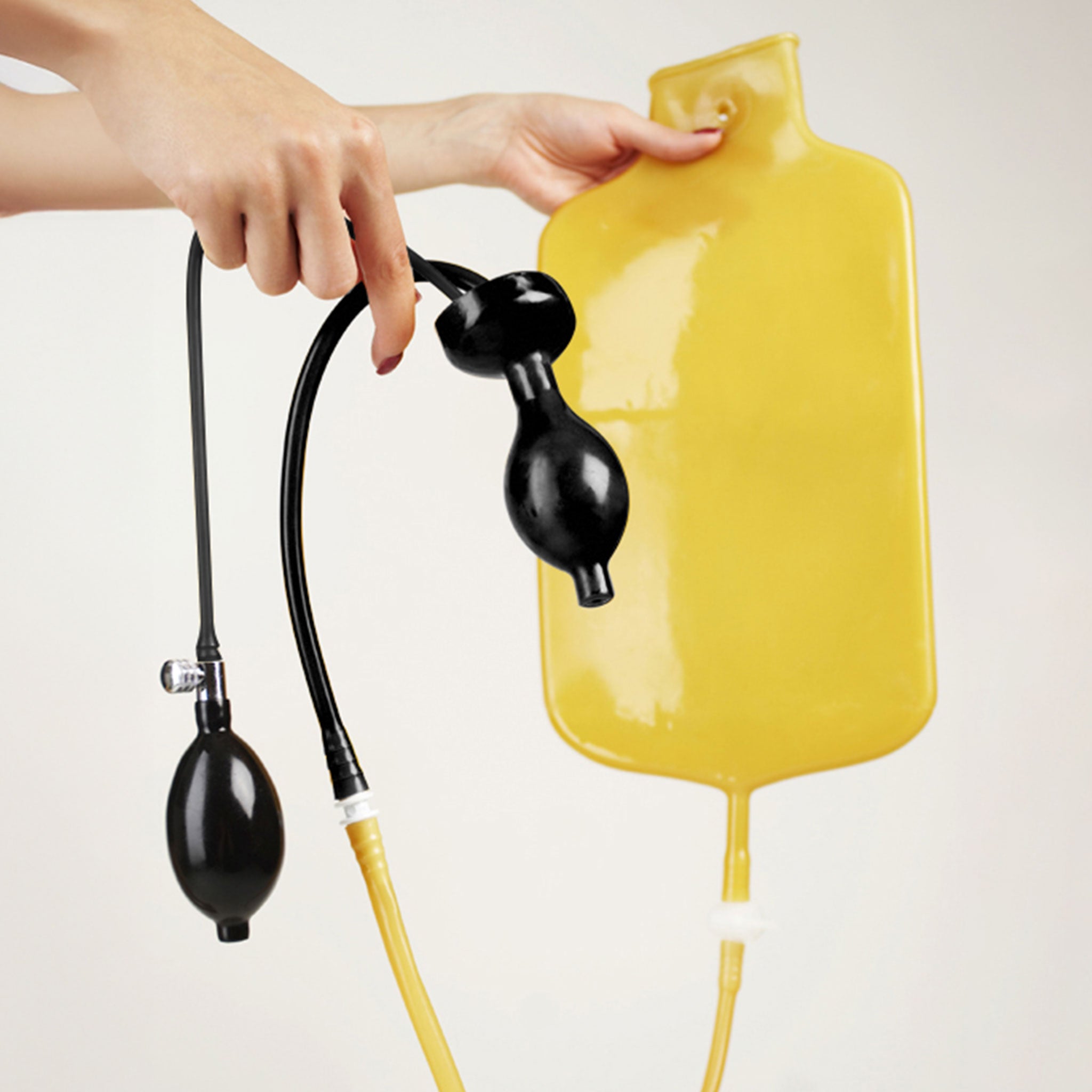 Latex rubber anal butt anal-play butt-stuff anal-douche enema adult-toys kink kinky kinky-play inflatable inflatables squeeze-bulb bdsm bdsm-gear black