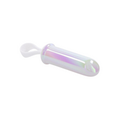 Iridescent silicone vibrating bullet with 9 speeds, tapered tip, and finger loop for easy control.