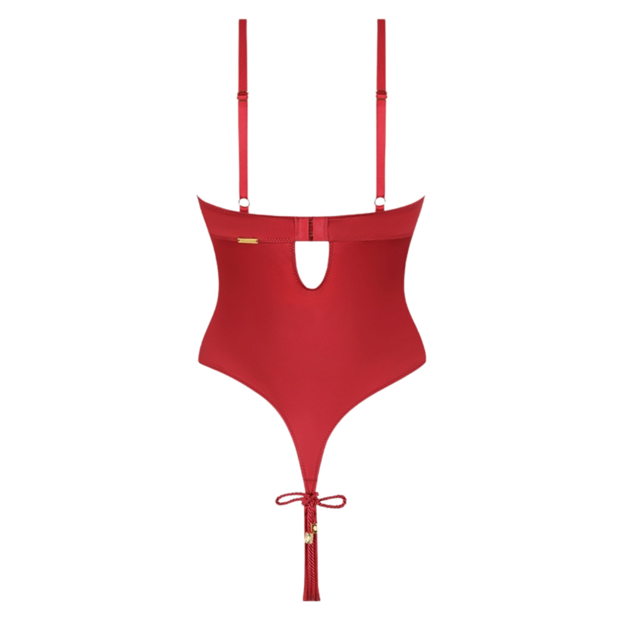 Satin liquid-stretch rope intimates lingerie one-piece onesie teddy crotchless-teddy crotchless satin-rope open-cup open-gusset underwire-bra wired-bra hook-and-eye micro-rope satin-rope adjustable-straps second-skin silky tease-ready luxurious sensual seduction seductive power luxurious comfortable provocative fetish fashion alt-fashion bdsm bondage-inspired bondage shibari kink kinky kinky-play kinky-lingerie female femme feminine womens red