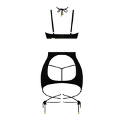 Iryna silky micro and rope open back chemise with matching G-string, liquid stretch satin lingerie set with underwire bra, adjustable straps, and provocative rope details, seductive intimate wear for bold elegant nights