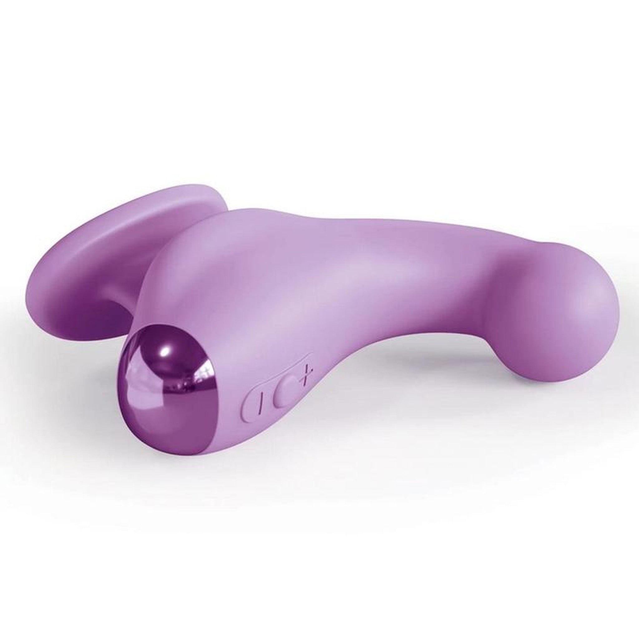 Bubble Head Curved Vibrator with Finger Grip- Purple