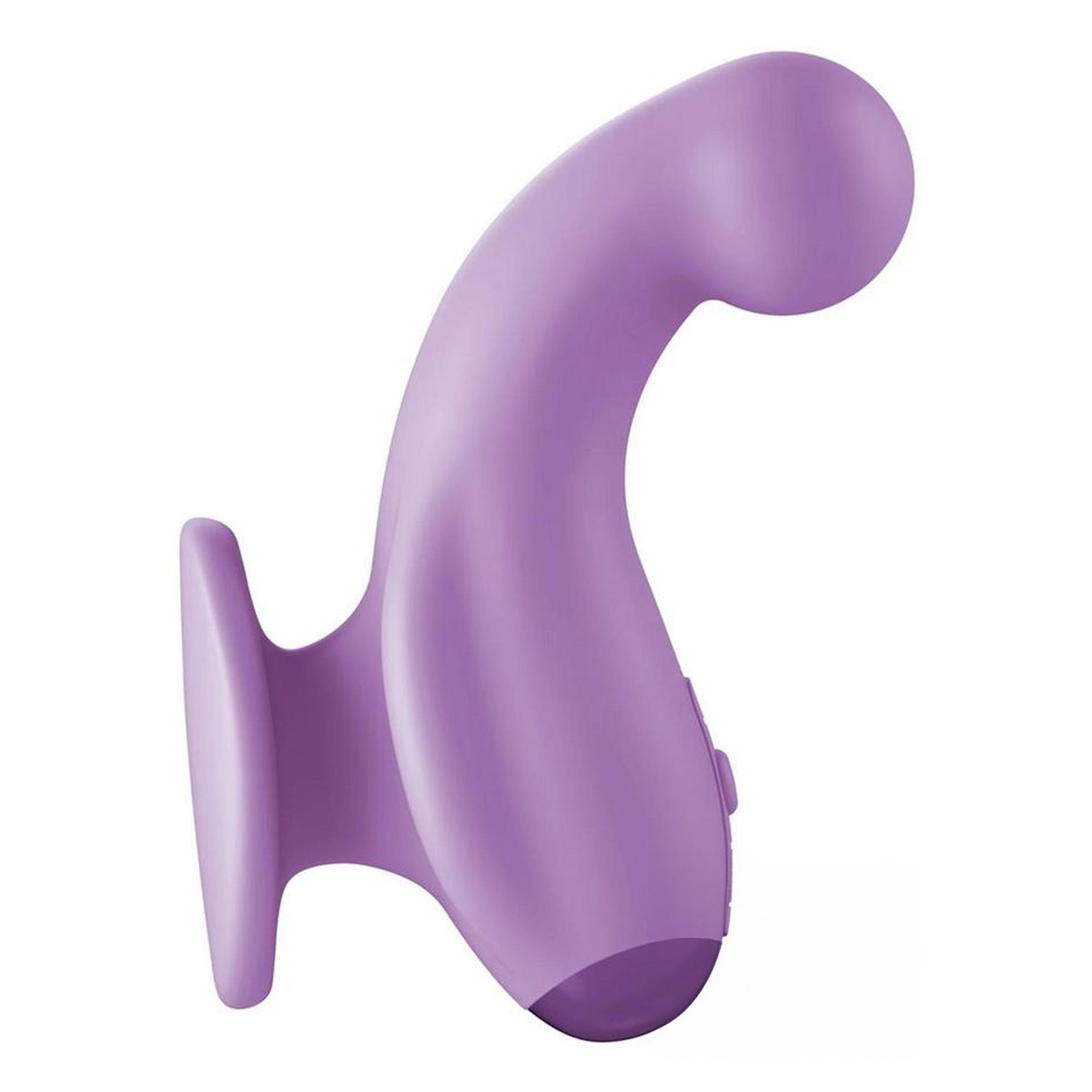 Bubble Head Curved Vibrator with Finger Grip- Purple