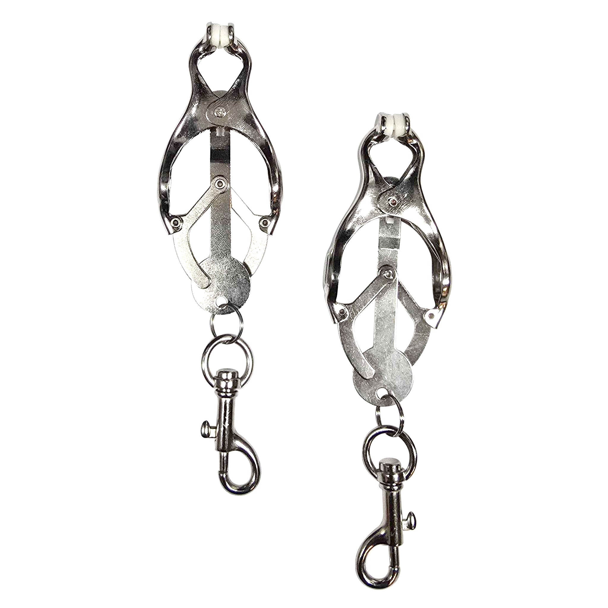 Stainless-steel nipple nipple-play nipple-clamps japanese-clover key-ring keyring slidebolt slide-bolt keychain key-chain luxurious elegant bdsm bondage travel-ready kink kinky kinky-play sensory sensation pain must-have adult-toys silver