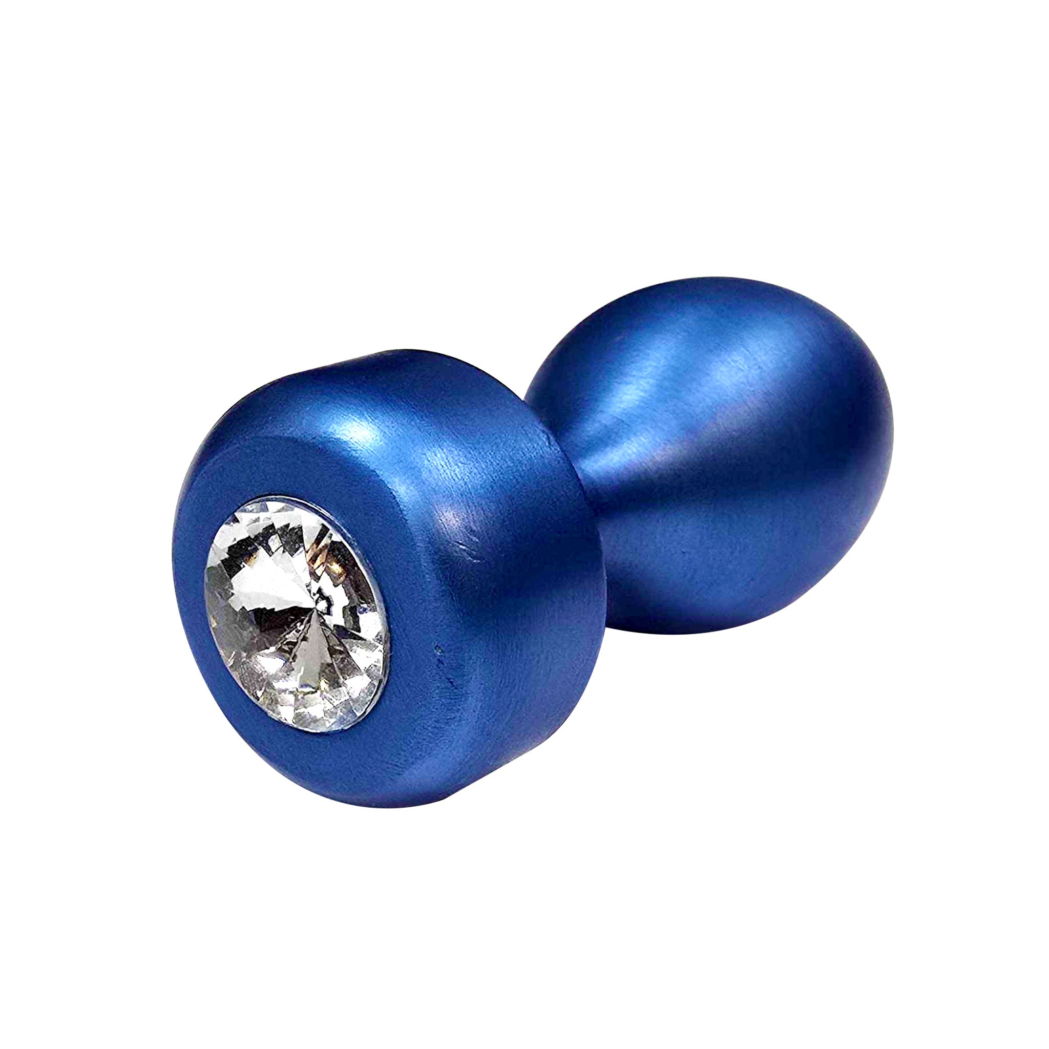 Aluminum brushed-aluminum accessories anal-plug butt-plug buttplug plug probe nonvibe non-vibe nonvibrating non-vibrating weighted-base jeweled-base tapered temp temperature-play temp-play anal-play kink kinky kinky-play adult-toys blue