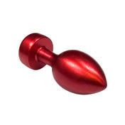 Aluminum brushed-aluminum accessories anal-plug butt-plug buttplug plug probe nonvibe non-vibe nonvibrating non-vibrating weighted-base jeweled-base tapered temp temperature-play temp-play anal-play kink kinky kinky-play adult-toys red