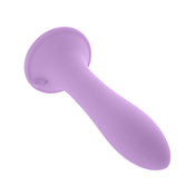 Silicone dildo dong bulb bulbous tip flexible soft g-spot p-spot vaginal anal couples waterproof harness-compatible suction cup lavender pink purple
