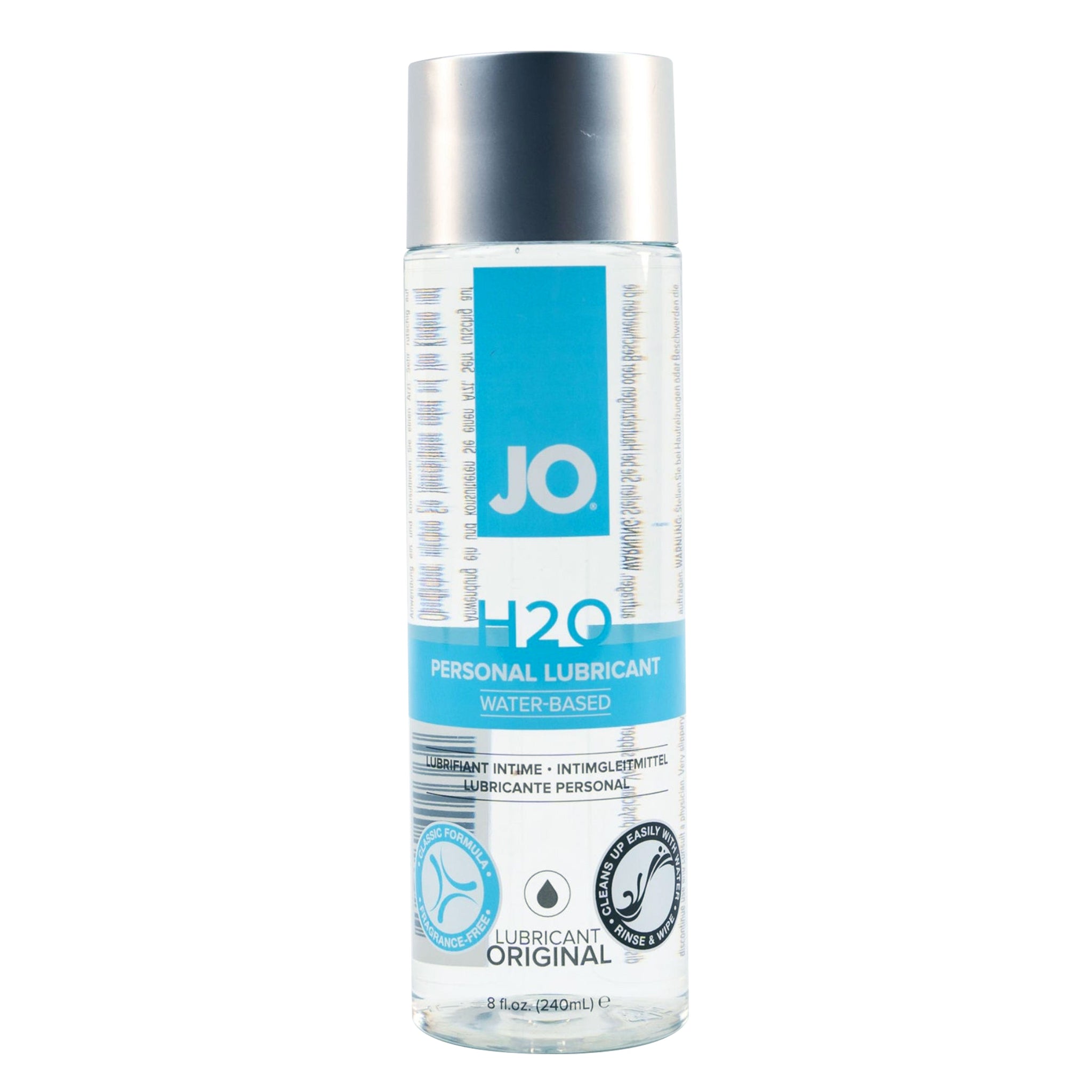 Jo H2O water-based lube 1 oz, silky feel water lubricant, toy safe personal lube, non-staining and easy clean lubricant, soft skin finish lube, Fetish Factory water-based personal lubricant