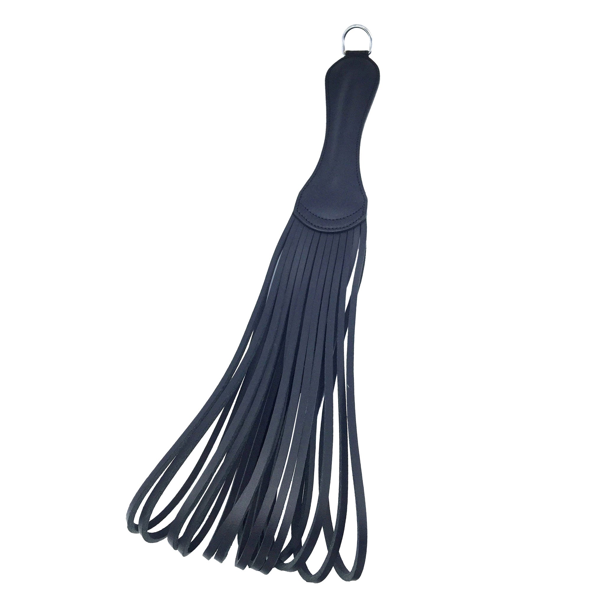 Leather Loop Flogger Flat Slapper- Black