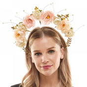 Fairy Pink Roses Halo Gold Headband