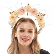 Fairy Pink Roses Halo Gold Headband