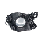 ABS hard plastic face mask half-mask steampunk monocle lens glass phantom opera cyborg costume halloween accessories antique-silver silver black