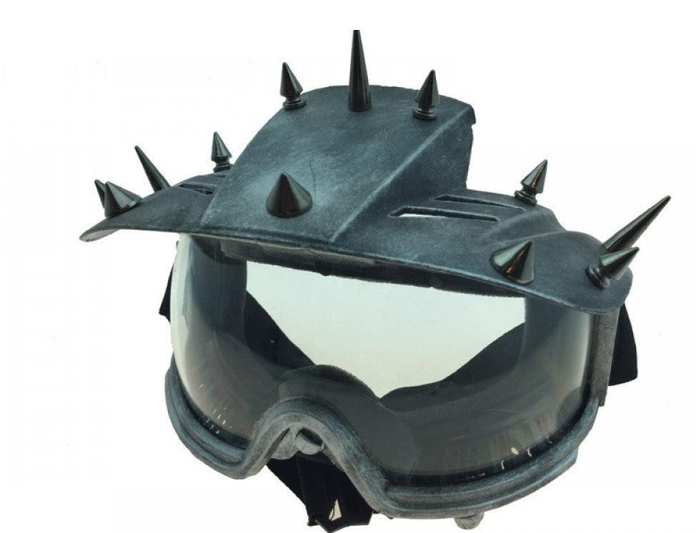 Cyberpunk Vizor Mask with Spikes- Antique Silver