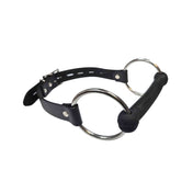 Rubber Bit Gag With Locking Leather Straps