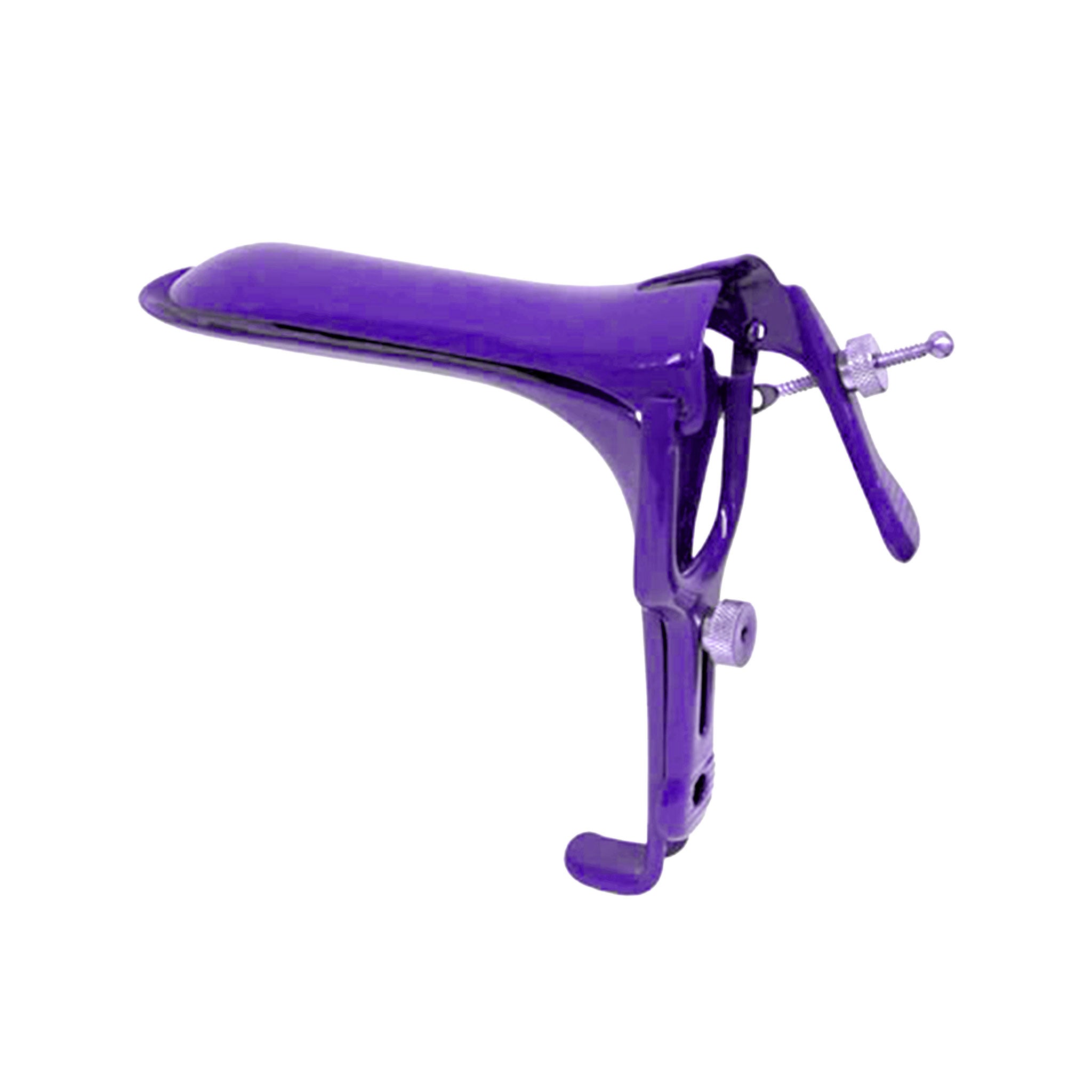 Stainless steel coated medical tool speculum vaginal anal bondage bdsm examination torture kinky-play kinky play purple neon-purple