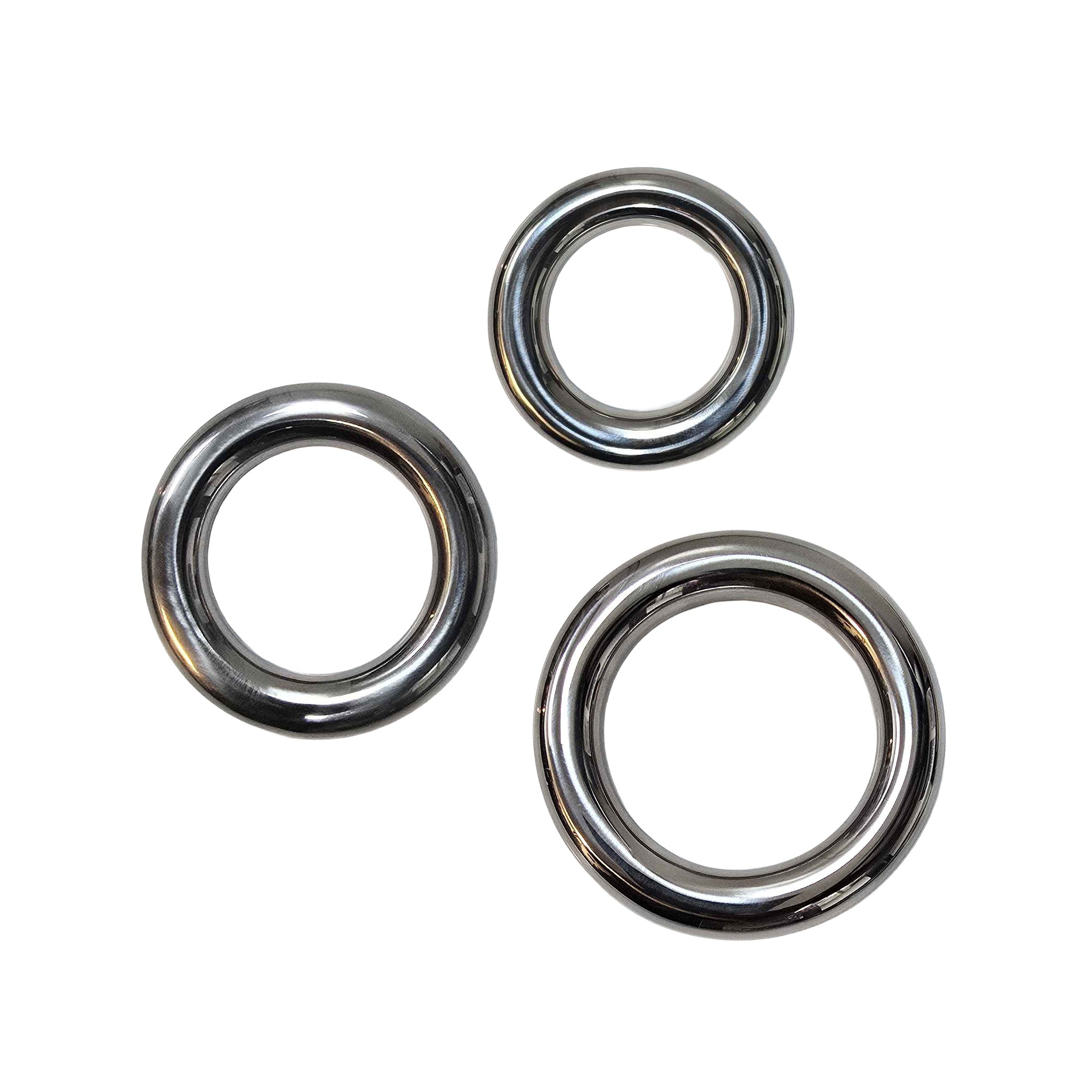Stainless-steel accessories nonvibe nonvibrating non-vibe non-vibrating cockring cock-ring rounded-edges donut doughnut cock-and-ball cnb c&b pressure weighty solid seamless durable shiny glossy fetish fashion alt-fashion bondage bdsm bdsm-gear bdsm-toys kink kinky kinky-play kink-gear temp-play temperature-play male masculine masc mens menswear guys dudes adult-toys silver