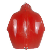 Latex rubber apparel top croptop crop-top blouse sleeveless cold-shoulder turtle-neck turtleneck high-neck back-zip zipper hidden-zip fetish fashion alt-fashion urban street-style punk goth gothic cyber festivalwear clubwear clubbing bondage bdsm bdsm-gear bdsm-fashion kink kinky kinkwear costume cosplay halloween female femme feminine womens red