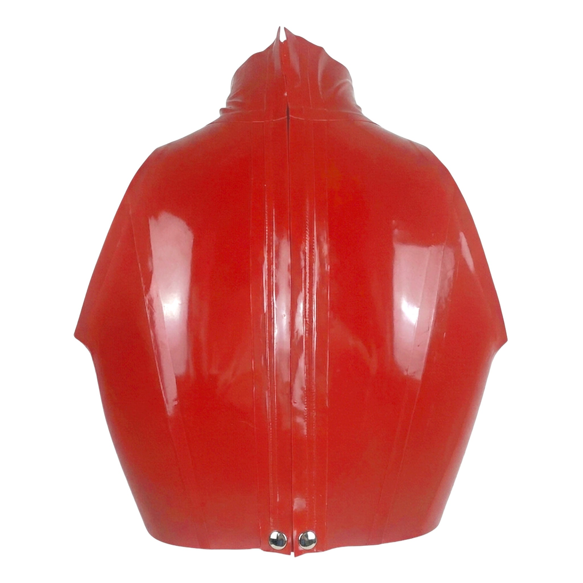 Latex rubber apparel top croptop crop-top blouse sleeveless cold-shoulder turtle-neck turtleneck high-neck back-zip zipper hidden-zip fetish fashion alt-fashion urban street-style punk goth gothic cyber festivalwear clubwear clubbing bondage bdsm bdsm-gear bdsm-fashion kink kinky kinkwear costume cosplay halloween female femme feminine womens red
