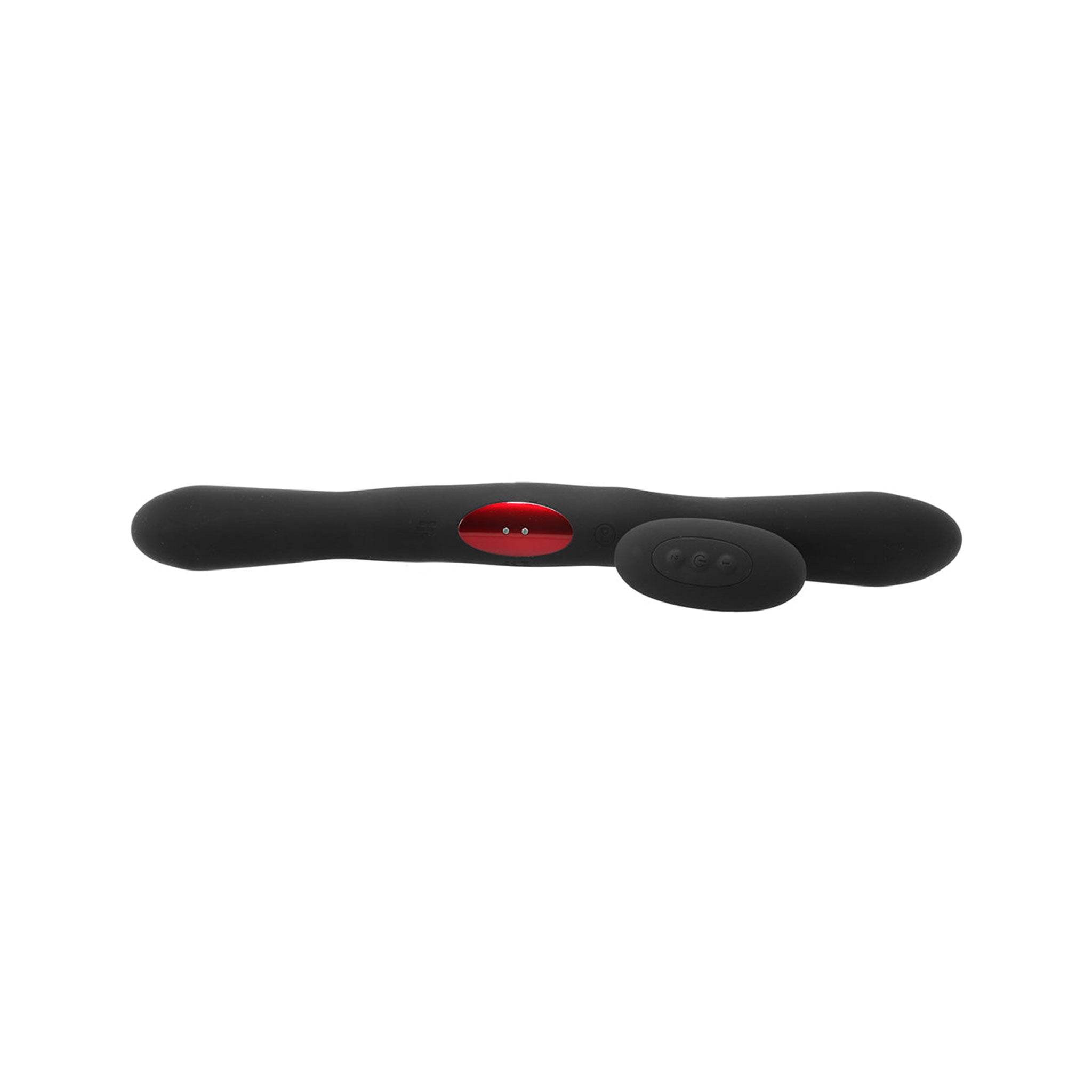 Silicone ABS plastic vibrator vibrating vibration vibe dual-flex flexible bendy bendable bending bends double penetration remote-control kink kinky adult-toys black