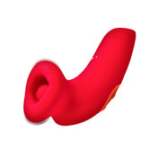 Silicone vibe vibrating vibration vibrator clit clitoral clitoris stimulator stimulating stim sucking sucker plump-lips lips rose-shaped tongue come-hither licking rechargeable gift lickgasm adult-toys red