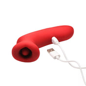 Silicone vibe vibrating vibration vibrator clit clitoral clitoris stimulator stimulating stim sucking sucker plump-lips lips rose-shaped tongue come-hither licking rechargeable gift lickgasm adult-toys red