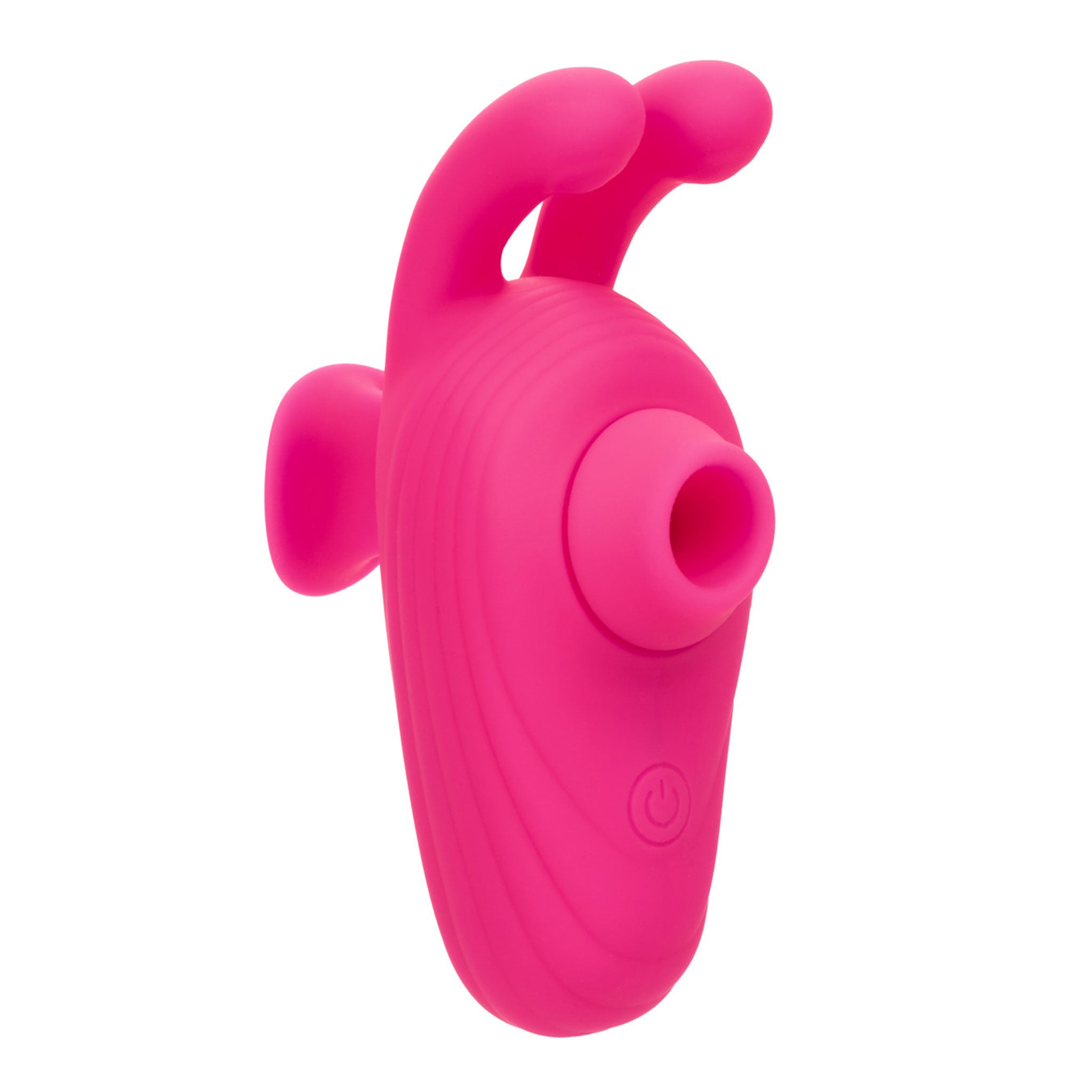 Silicone vibe vibrating vibrator vibration clit clitoris clitoral stim stimulator stimulation sucker kissing bunny rabbit ears cute wireless rechargeable travel-lock waterproof handheld ergonomic pulsation escalation memory-chip adult-toys pink
