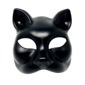 Plastic elastic-band accessories mask venetian-style pull-on comfortable classic mysterious playful lightweight sleek flexible durable molded fetish fashion alt-fashion alternative bedroom dungeon masquerade party kink kinky kinkwear animal pet-play cat kitty kitten costume cosplay halloween spooky unisex black