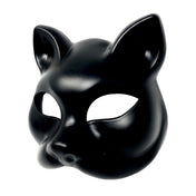 Plastic elastic-band accessories mask venetian-style pull-on comfortable classic mysterious playful lightweight sleek flexible durable molded fetish fashion alt-fashion alternative bedroom dungeon masquerade party kink kinky kinkwear animal pet-play cat kitty kitten costume cosplay halloween spooky unisex black