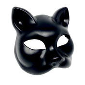 Plastic elastic-band accessories mask venetian-style pull-on comfortable classic mysterious playful lightweight sleek flexible durable molded fetish fashion alt-fashion alternative bedroom dungeon masquerade party kink kinky kinkwear animal pet-play cat kitty kitten costume cosplay halloween spooky unisex black