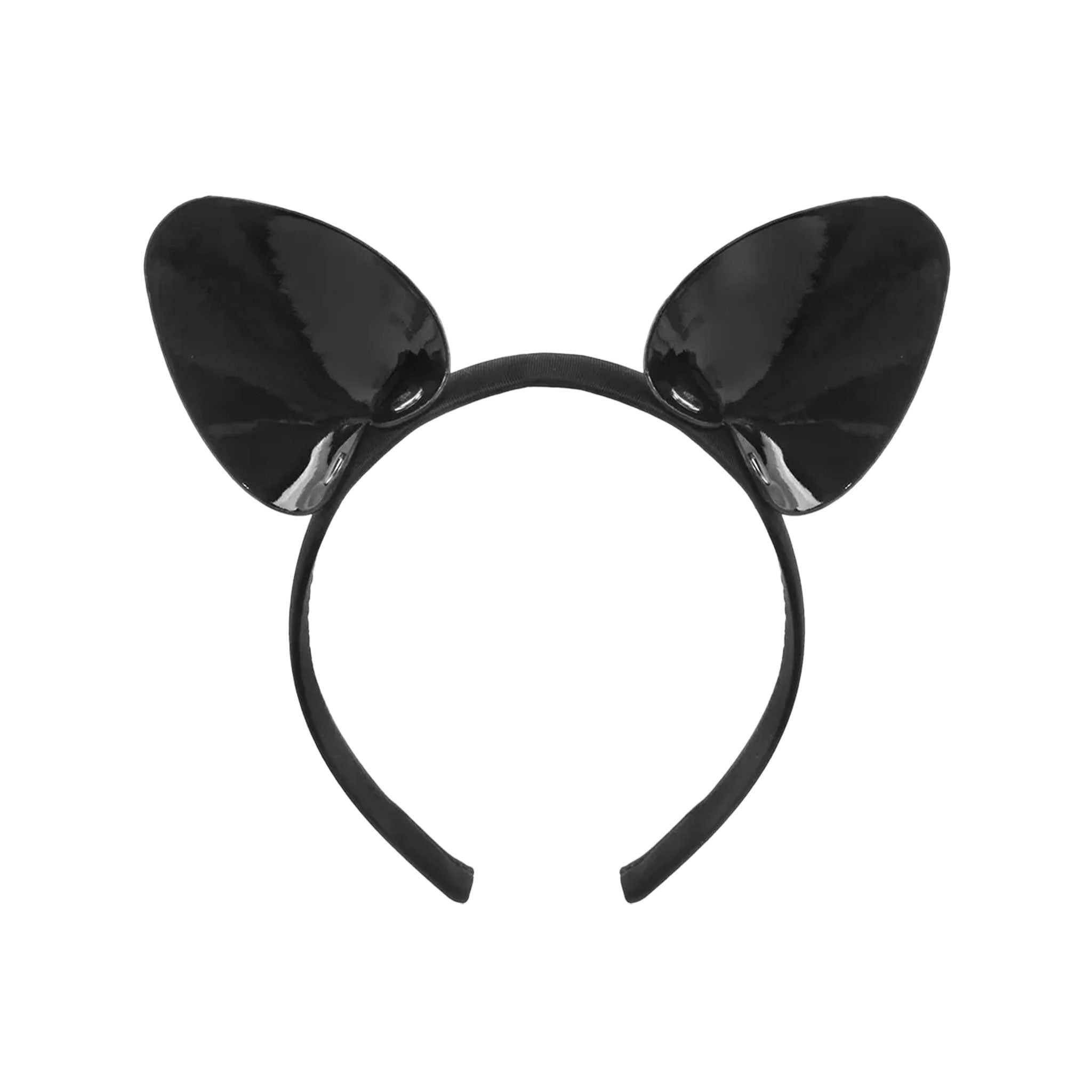 Patent leather hairband headband headgear animal pig ears pet-play accessories halloween black