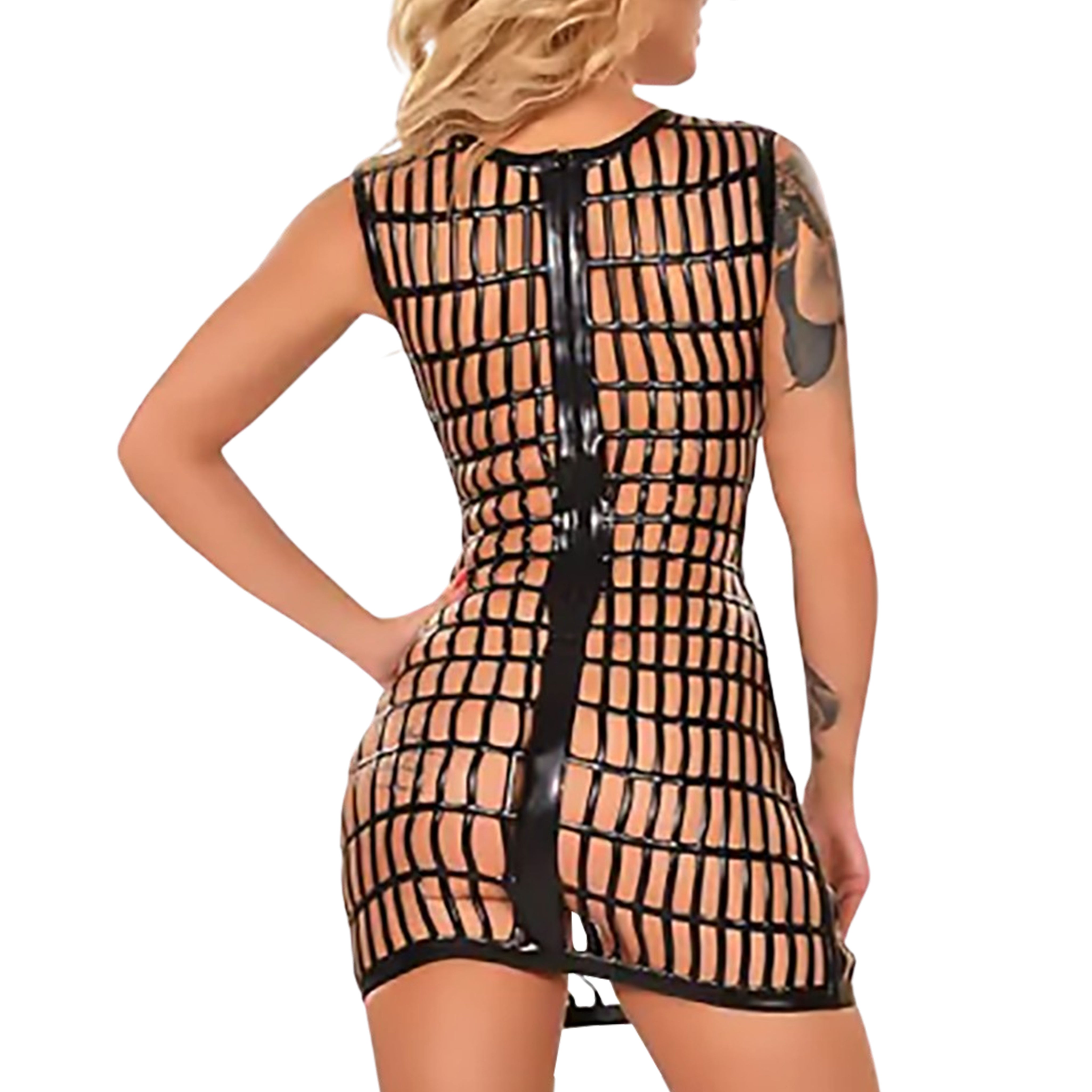 Latex Wide Mesh Dress 3D Print