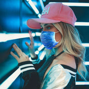 Optical-fiber polyester cotton accessories mask face-mask fabric-mask surgical-mask air-pollution PM2.5 filter LED LED-lights fiberoptic fiber-optic light-up lightup glow-in-the-dark USB-rechargeable adjustable earloops ear-loops luminous fetish fashion alt-fashion cyber cyberpunk cyber-punk punk party rave ravewear festival bondage bdsm bdsm-toys kink kinky kinky-play costume cosplay halloween masquerade unisex white