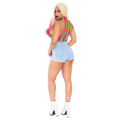 Ranbow Fishnet Crop Top O/S